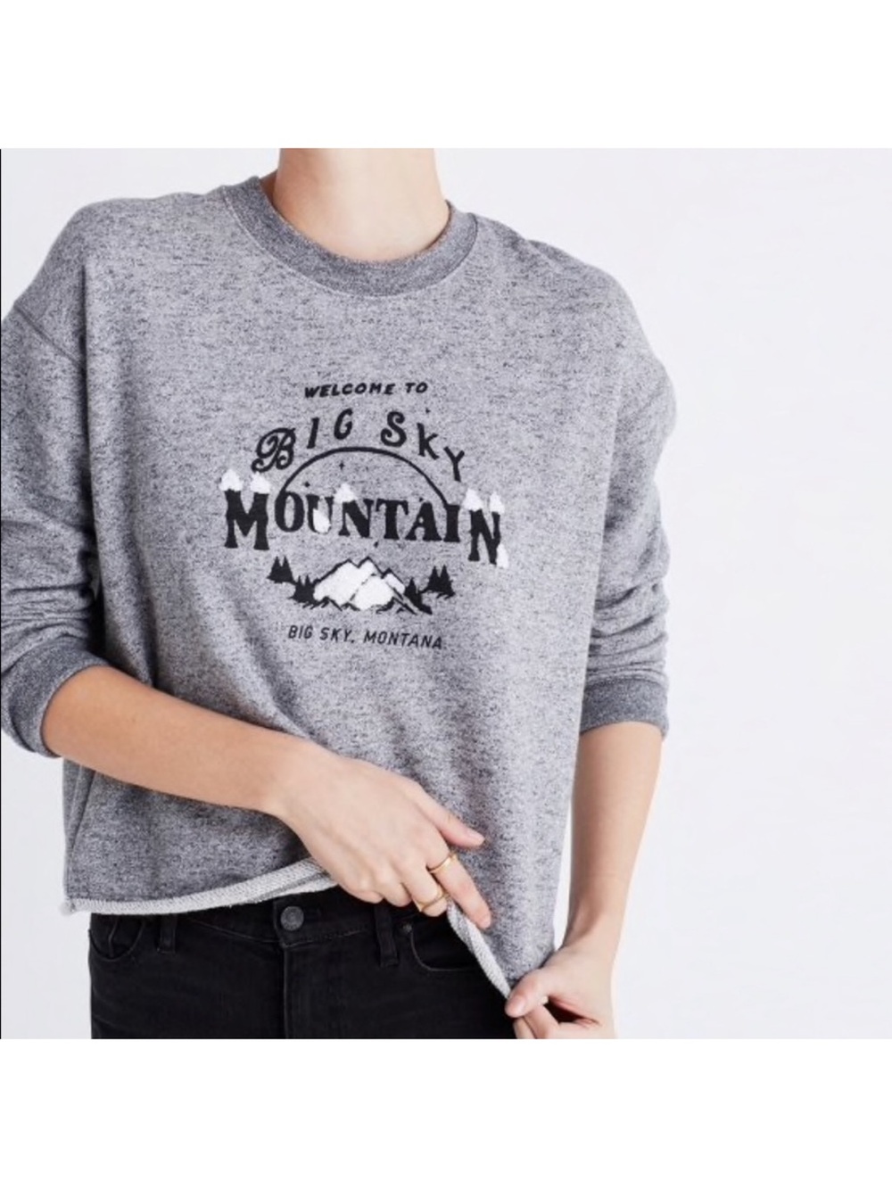 Madewell Big Sky Mountain Cutoff Grayβ Sweatshirt Size Medium